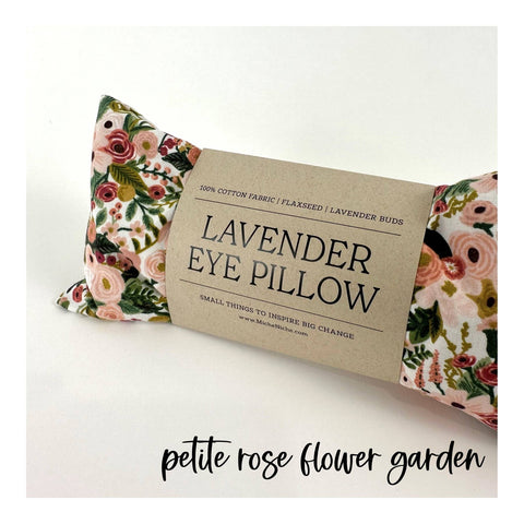 Coussin pour les yeux à la lavande - Jardin de fleurs petites roses