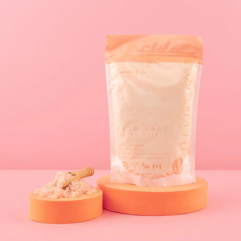 Sel de bain pêche et tangerine