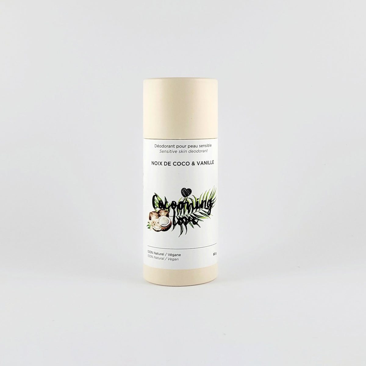 Déodorant végane pour peau sensible - Noix de coco et vanille